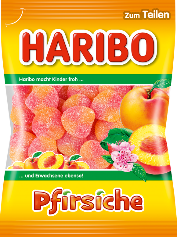 German Haribo Pfirsiche Peaches Gummy Candy for Sharing - German Specialty Imports llc