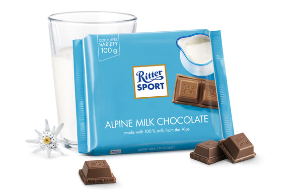 Ritter Sport Alpenmilch Alpine Milk Chocolate - German Specialty Imports llc