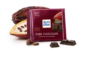502020 Ritter Sport  Dark Chocolate 50 % Cacao BAr - German Specialty Imports llc