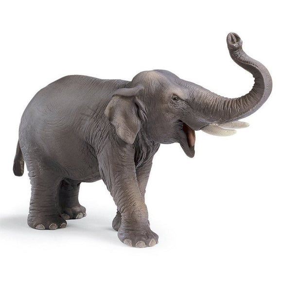Hand Painted Schleich Indian  Elephant Head Up 141445 Play Figurine - German Specialty Imports llc