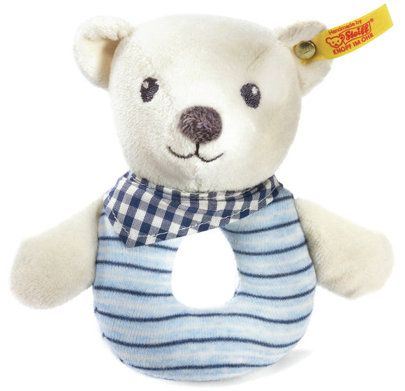 238956 Steiff Knuff Teddy Bear Grip toy Blue - German Specialty Imports llc