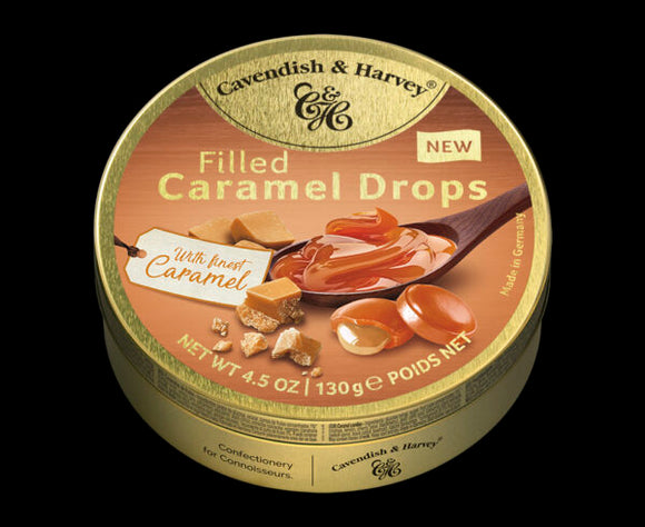 Cavendish & Harvey Caramel-Filled Caramel Drops Hard Candy Tin - German Specialty Imports llc