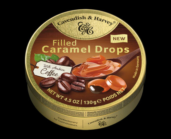 CY26722 Cavendish & Harvey Caramel Drops with Arabic Coffee  Hard Candy Tin - German Specialty Imports llc