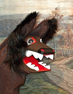 Lotte Sievers Hahn Wolf on a Stick Hand Carved Puppet - German Specialty Imports llc