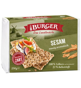 Burger Sesame Bread Knaecke Crisp Bread BBD 04/21 - German Specialty Imports llc