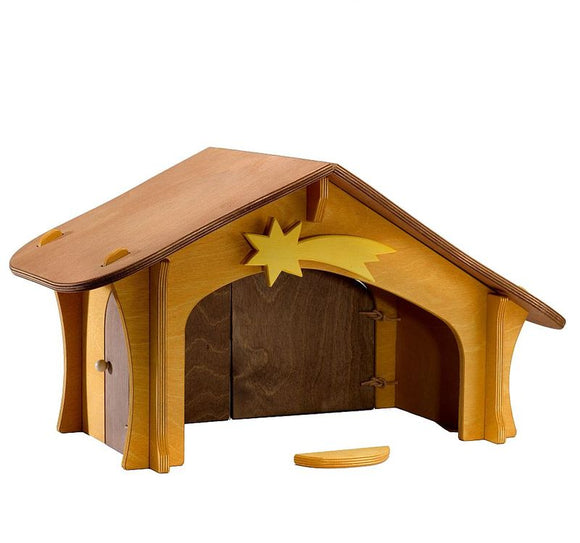 3500 Ostheimer Nativity Stable w/star and bird perch - German Specialty Imports llc