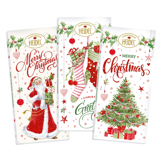 200173 Confisserie Heidel White Choco Christmas Greetings 3.5 oz