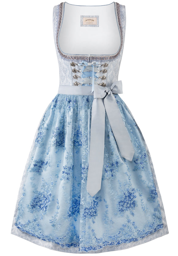 Available for Preorder Stockerpoint  Dirndl Anabelle light blue, skirty length 65 cm - German Specialty Imports llc