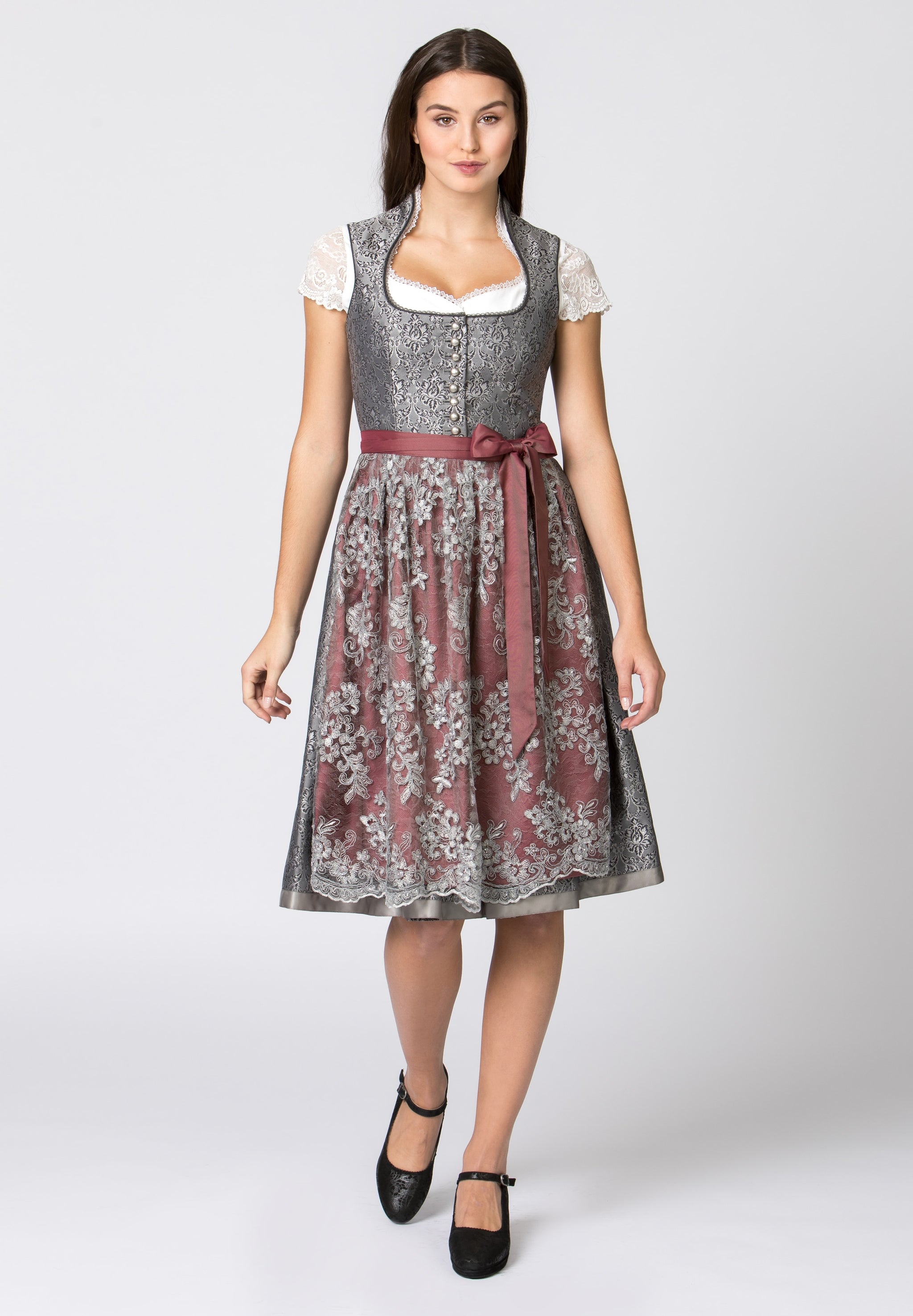 Vestido Dirndl Stockerpoint Ines Para Mujer - Azul Grisáceo - Talla 40 - Para Ocasiones Especiales Y Oktoberfest