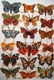 7221 Butterfly Die Cut Scrap Pictures Glanzbilder Poesie Album Bilder - German Specialty Imports llc