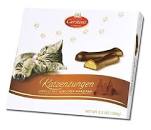 24388 Carstens Luebeck Marzipan filled Dark Chocolate Katzenzungen - German Specialty Imports llc