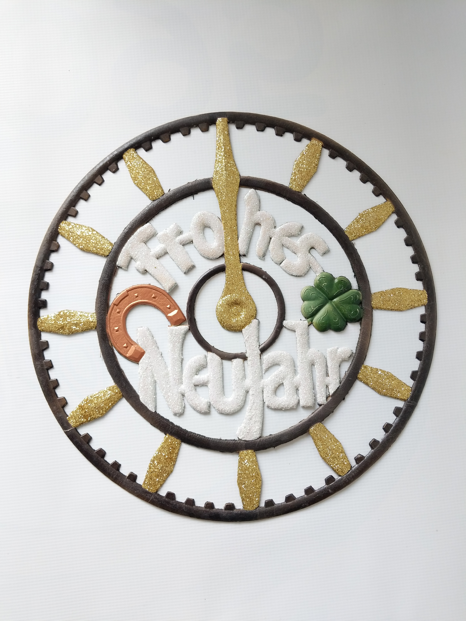 Frohes Neujahr / Happy New Year Paper Machee Wall Picture