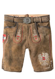 Lederhosen Austria-Bua Men Trachten  Lederhosen Leather Pants hemp patched | 42 - German Specialty Imports llc