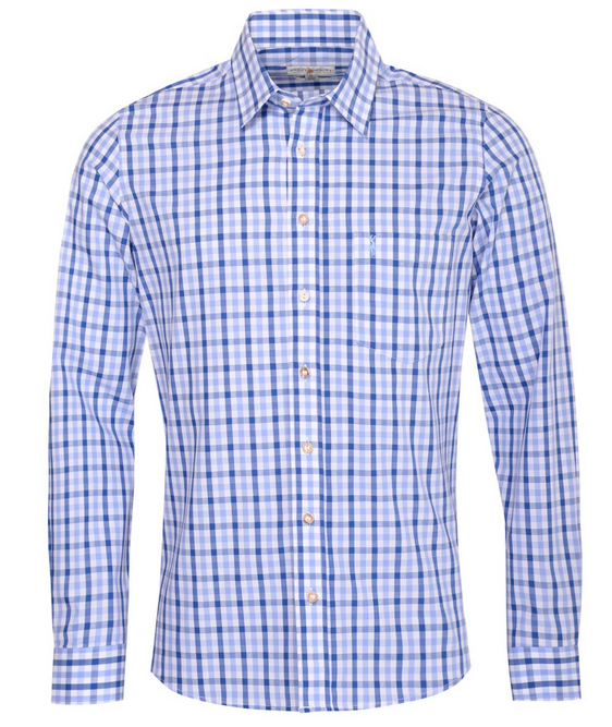 TRADITIONAL SHIRT FRIEDOLIN SLIM FIT TWO-TONE IN LIGHT BLUE AND BLUE BY ALMSACH - German Specialty Imports llc