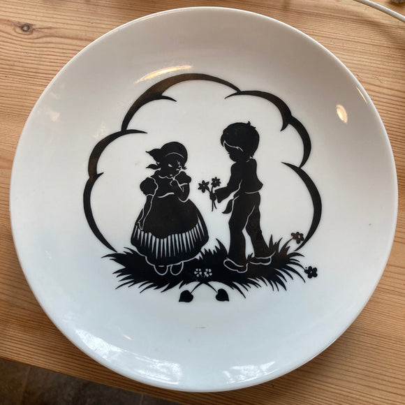 Decorative Ceramic Plate Boy and Girl with Flowers - German Specialty Imports llc