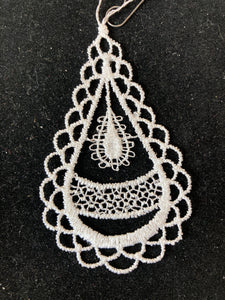 Easter Lace Ornament - teardrop - German Specialty Imports llc