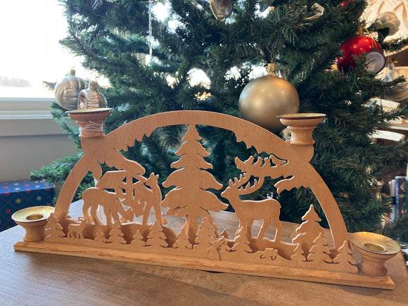 Hand made Wooden Light Arch for Candles- Deer - German Specialty Imports llc