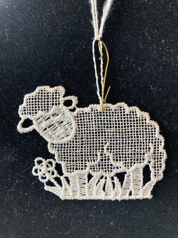 Easter Lace Ornament - sheep - German Specialty Imports llc