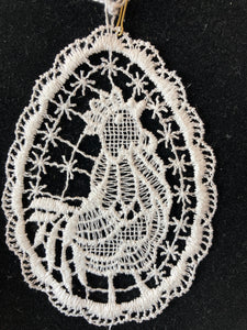 Easter Lace Ornament - rooster edelweiss - German Specialty Imports llc