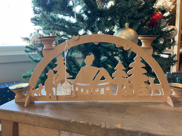 Hand made Wooden Light Arch for Candles- Forest Walk and cabin - German Specialty Imports llc
