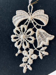 Easter Lace Ornament - bow bellflower cluster - German Specialty Imports llc