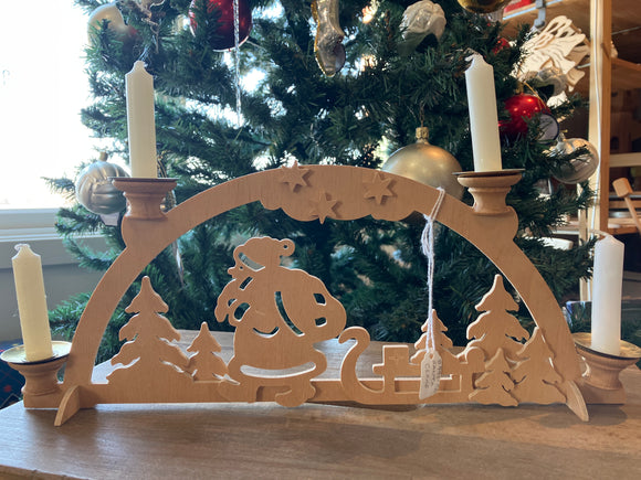 Hand made Wooden Light Arch for Candles- Santa Claus - German Specialty Imports llc