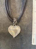 Luise Steiner Pewter Heart Pendant Necklace with Black Cord - German Specialty Imports llc