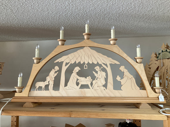 Ratags Hand made Wooden Light Arch- electric, Nativity 24” - German Specialty Imports llc