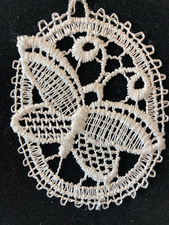 Easter Lace Ornament - butterfly doily - German Specialty Imports llc