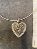 Cupid Pewter Heart Pendant Necklace - German Specialty Imports llc