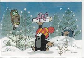 Glitter Advent Calendar Card with Glitter Mole/Snowman No. 12319 Brand: KORSCH VERLAG - German Specialty Imports llc