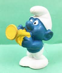 Hand Painted Schleich Figurine Smurf With Horn Play Figurine - German Specialty Imports llc