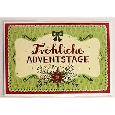 12451 Advents Calendar Card with Envelope Froehliche Adventstage - German Specialty Imports llc
