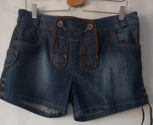 Jeans Blue Shorts in Lederhosen Style - German Specialty Imports llc