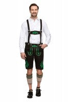Krüger Dirndl TARIUS - Pantaloni di pelle - braun gruen/marrone