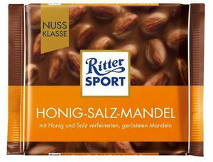 Ritter Sport Honig Salz Mandel Milk Chocolate with Honey Salt Almonds Chocolate - German Specialty Imports llc