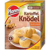 PF 3057 Pfanni /Panni  Kartoffelknoedel Klassiker  / Classy Potato Dumplings Half and Half in Cooking bag 6 x 1 dumplings    200 g - German Specialty Imports llc