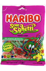 German Haribo Sour S'ghetti Zing  Share size Gummy Candy - German Specialty Imports llc