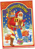 German Reber Mozart Kugel / Balls Advent Calendar W/ Santa Scene 22.9 oz - German Specialty Imports llc