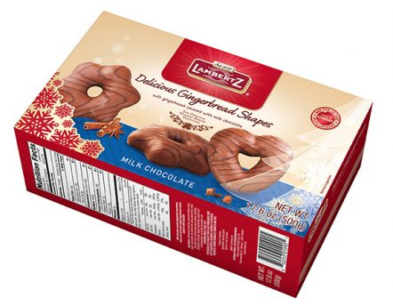 Lambertz Delicious Gingerbread Shapes  Hearts and Stars covered with chocolate - German Specialty Imports llc