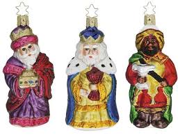 Inge Glas Mouth Blown and Hand Painted  Wise  Man Middle Glass Ornament - German Specialty Imports llc
