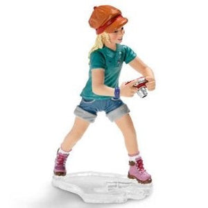 Hand Painted Schleich Figurine Girl With Camera 134690 Play Figurine - German Specialty Imports llc