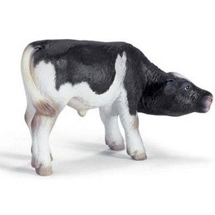 Hand Painted Schleich Figurine Holstein Calf Suckling 13615 Play Figurine - German Specialty Imports llc